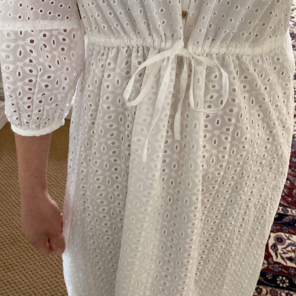 Zara white dress eyelet. NWT 100% cotton - Picture 5 of 6